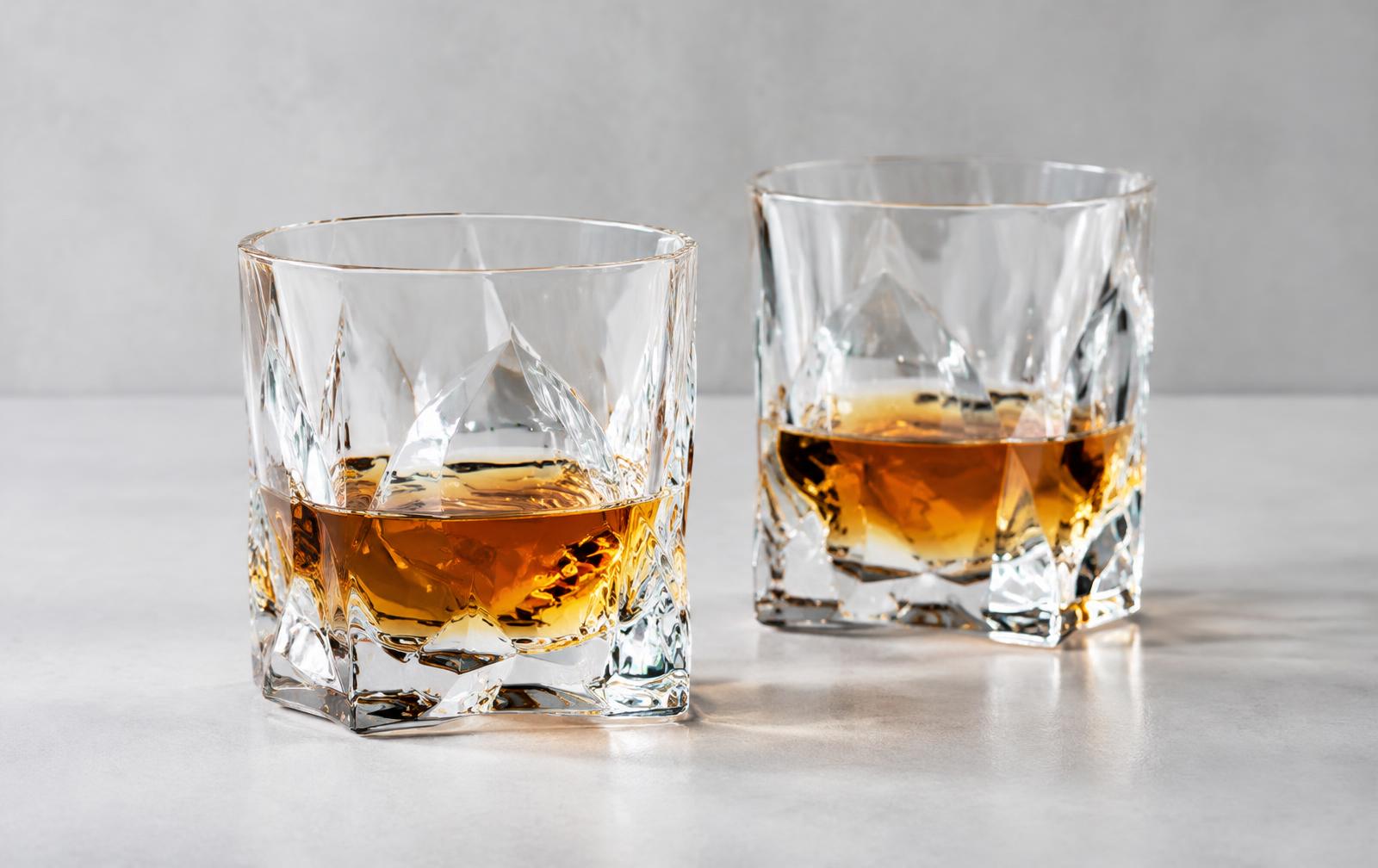 Crystal Rocks Glass Pair